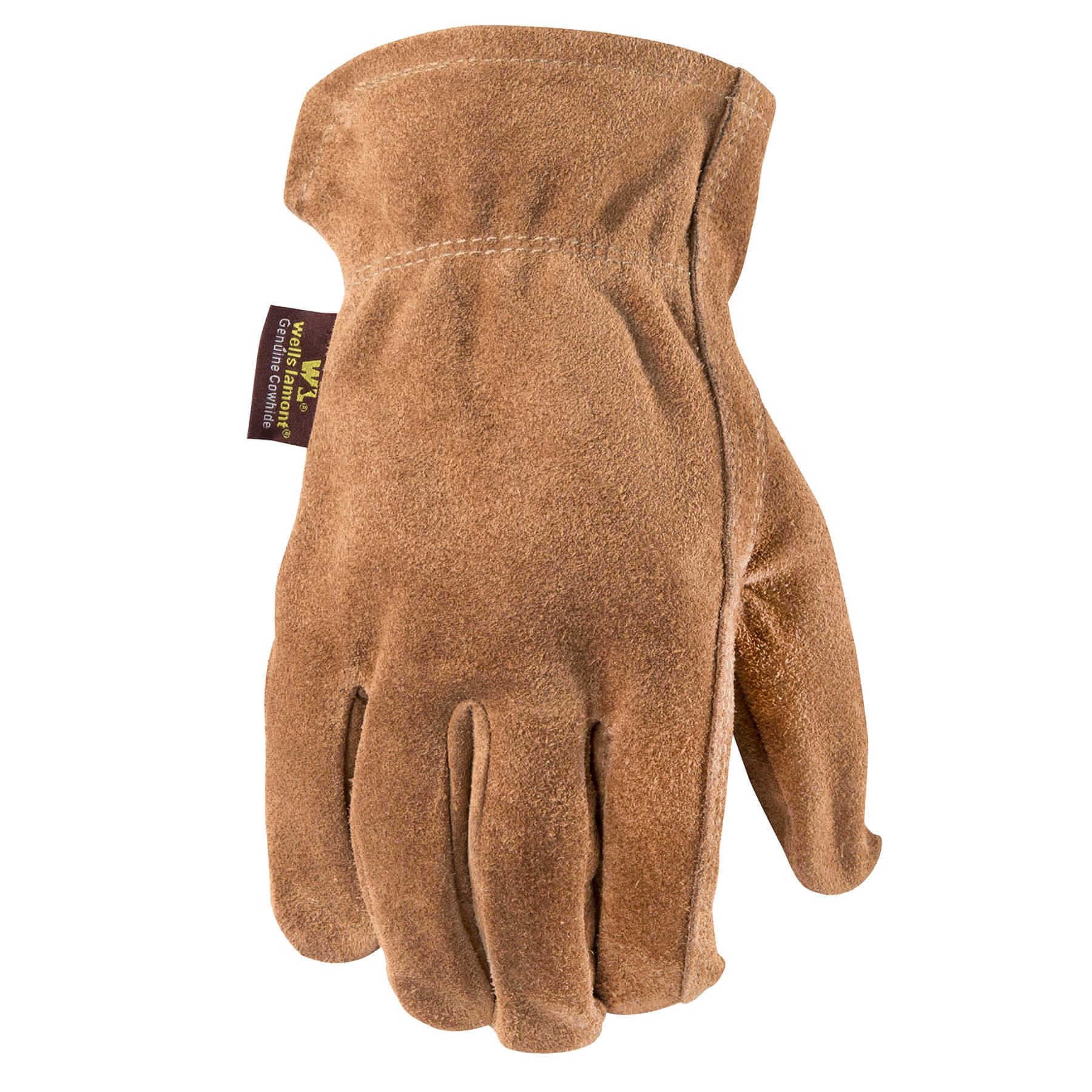 Split Cowhide Full Leather Slip On Work Gloves Wells Lamont