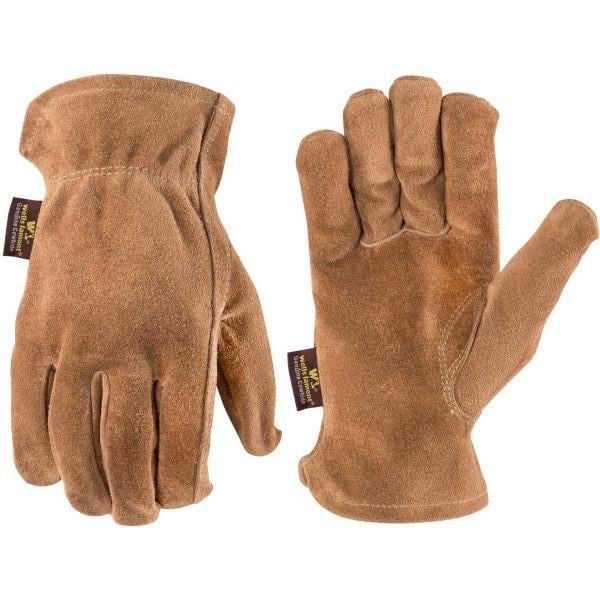 Men's Split Cowhide Leather Shirred Wrist