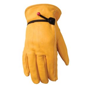 Men’s Cowhide Full Leather Adjustable Work Gloves