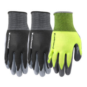 Men’s Nitrile Coated Grip Work Gloves, 3 Pair Pack