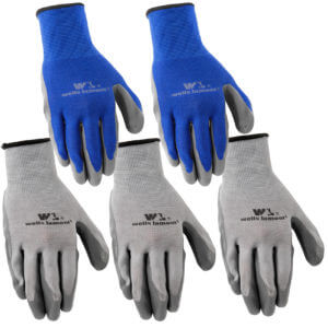 Men’s Nitrile-Coated Grip Work Gloves, 5-Pair Pack