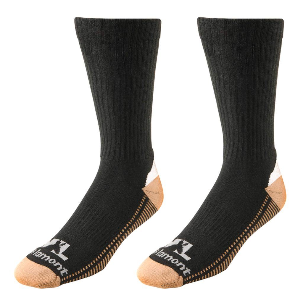 CopperInfused Black Crew Work Socks Wells Lamont