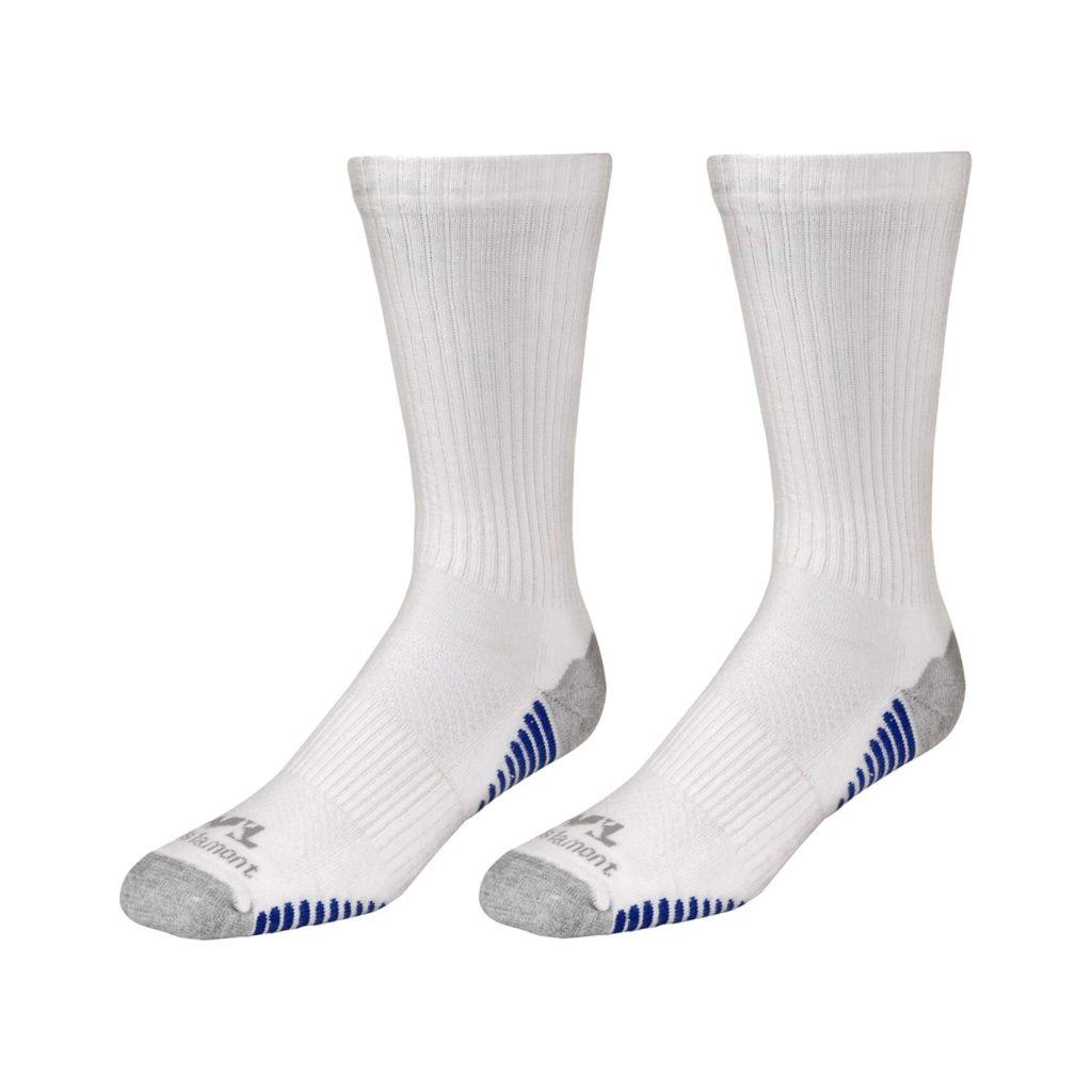 White/Blue Performance Breathable Crew Socks Wells Lamont