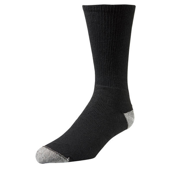 Wells Lamont | Black Cotton Comfort Crew Socks, 6 Pair Pack