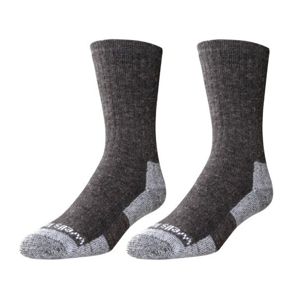 Cold Weather Gray Wool Crew Socks Wells Lamont