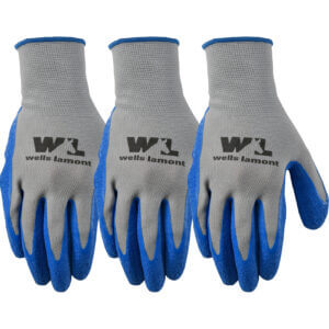 Men’s Latex Coated Gloves, 3 Pair Pack