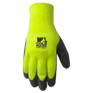 Men’s Thermal Knit Hi-Visibility Latex Grip Winter Gloves