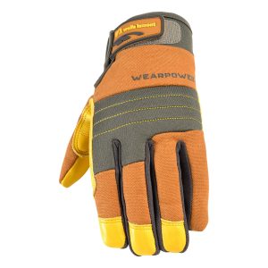 Men’s WearPower Leather Hybrid Duck Canvas Winter Work Gloves