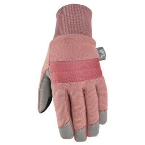Women’s Slip-On Warm Fleece-Lined Synthetic Leather Palm Winter Gloves