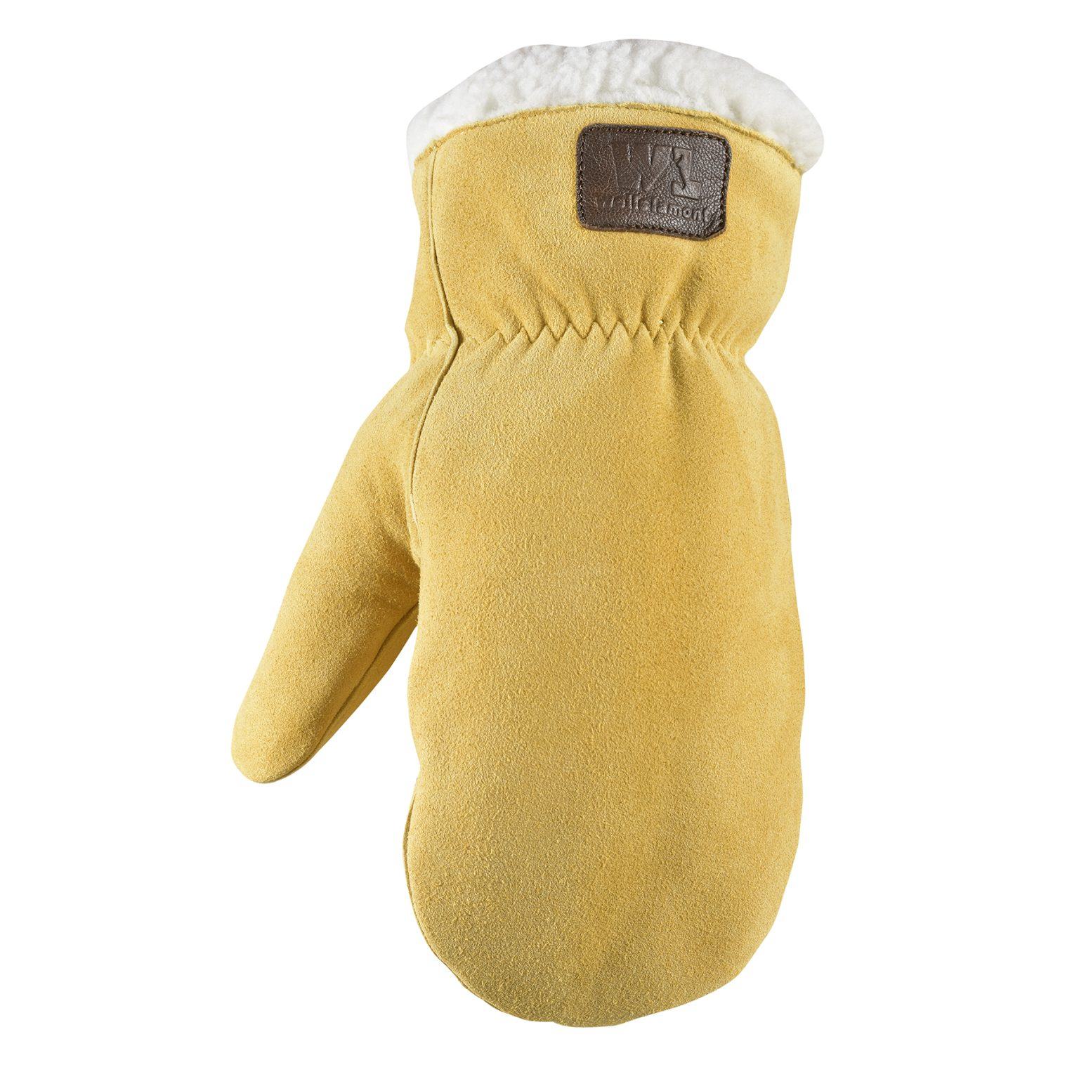 Wells Lamont Unisex SherpaLined Premium Split Deerskin Winter Mittens