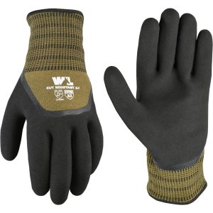 ANSI A3 Cut-Resistant Winter-Lined Latex Coated Glove, Burnt Olive
