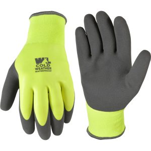 Winter-Lined Double Coated Latex Glove, High-Vis Yellow