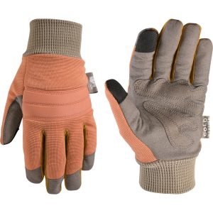 Fleece-Lined Slip-On Synthetic Leather Glove