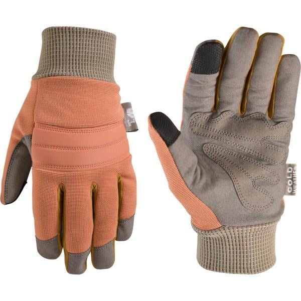 Women's Synthetic Leather Winter Lined Knit Wrist