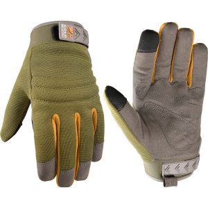 Insulated Synthetic Leather Adjustable Glove, Burnt Olive